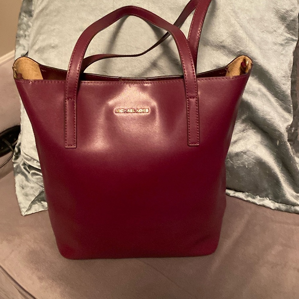 Michael Kors Burgundy Tote Bag
